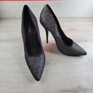 Call It Spring Sparkling Black/Silver Stilettos Size 7.5